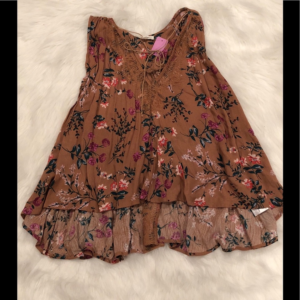 💜 floral flowy tank